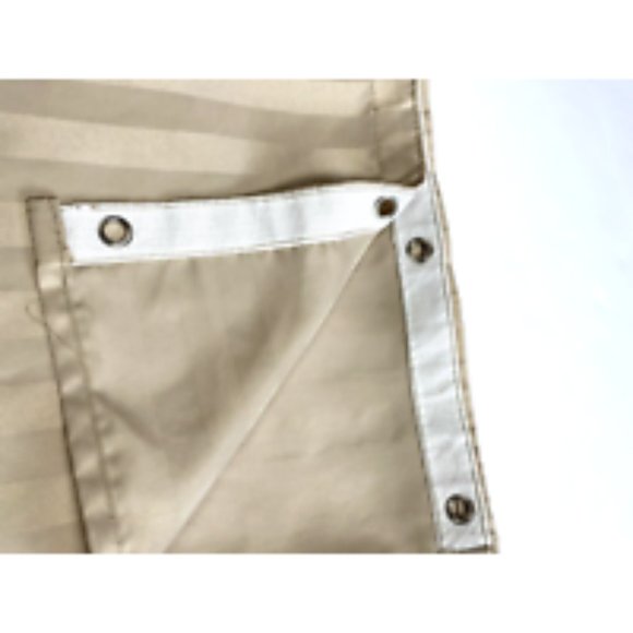 Brown Damask Stripe Fabric Shower Curtain Long Wide Mocha Bathroom Luxury Decor - Picture 3 of 4